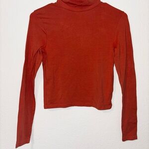 Wild Fable Coral Long Sleeve Turtleneck Crop Size S